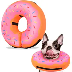 QUE PATAS PET SHOP - Collarín Donut Talla S Rosado