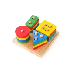 GENERICO - Juego Didáctico de Encaje de 4 Figuras Geométricas