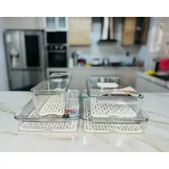 GENERICO - SET DE CONTENEDORES ACRILICOS PARA REFRIGERADOR