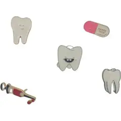 GENERICO - Pin o Pines de metal diseño dientes dentista Packx5