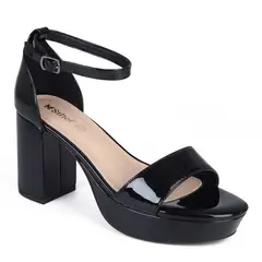 STHEF - Sandalias de Vestir DAMA 7906 NEGRO CHAROL