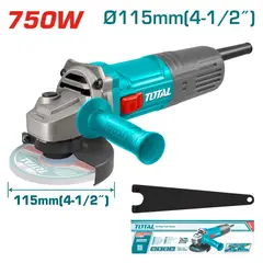 TOTAL TOOLS - AMOLADORA ESMERIL ANGULAR ELÉCTRICA 4½" 750W AMOLADORA CORTADORA TG10711556