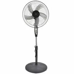 GENERICO - Ventilador de 5 Aspas 16' Giratorio de Pedestal Negro 40W FS-01