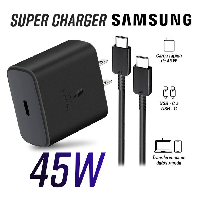 Cargador para samsung 45w carga rapida s20 note 20 s21