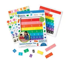 LEARNING - Resources Azulejos de Fracción Arcoíris – 53 piezas