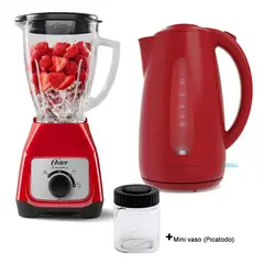 OSTER - Licuadora roja + Hervidor Electrico Rojo