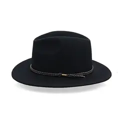 KAST PE - Sombrero Vaquero de Fieltro Estilo Sofisticado - Negro
