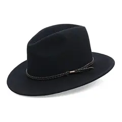 KAST PE - Sombrero Vaquero Unisex de Pana Negro - 59cm
