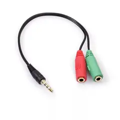 GENERICO - Adaptador convertidor splitter audífonos doble 3.5 mm a 1 plug laptop