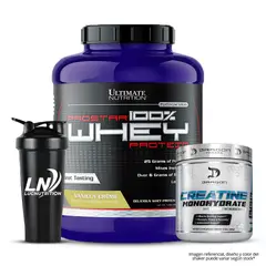 Ultimate Nutrition - Prostar 100 % Whey 5 LB - Vainilla Crema + Creatina Dragon Pharma 300 g + Shaker