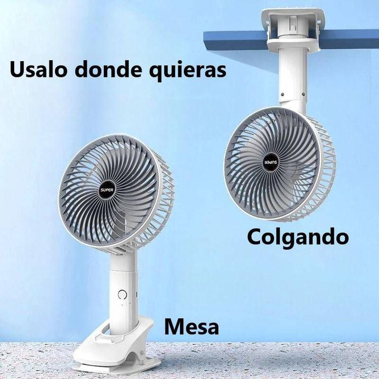 VENTILADOR PORTATIL CON USB Y GANCHO PARA AUTO