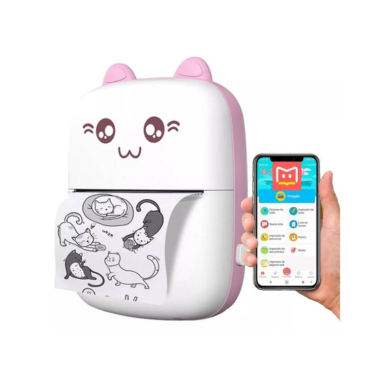Mini Impresora Kawaii Portátil Rosado