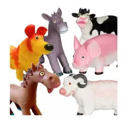 GENERICO - Animales De Goma Suaves Y Grandes Pack De La Granja x 6