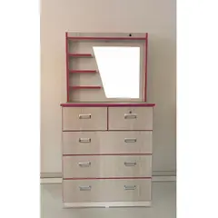 GENERICO - COMODA CON TOCADOR DE 90CM COLOR NEBLINA CON MAGENTA