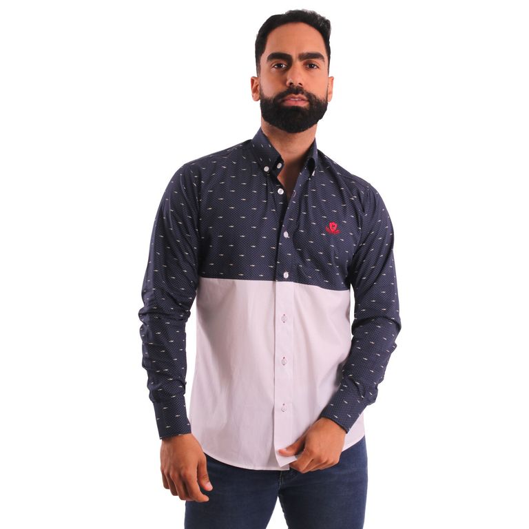 Camisa Manga Larga Piero Biani 100% Algodón Hombre