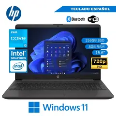 HP - Laptop 250 G9(80A99LA#ABM) Intel Corei3-1215 8GB RAM 256GB SSD 15.6"HD Windows 11 PRO - Plomo