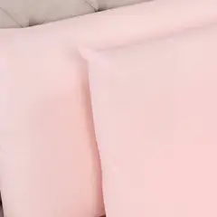 GENERICO - JUEGO DE SABANA EN ALGODÓN BRAMANTE 2 PLAZAS ROSADO