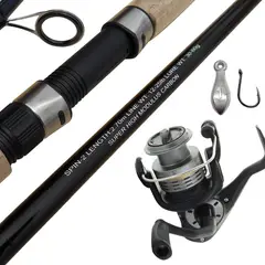 GENERICO - Equipo De Pesca Caña 2.70m Carbono Carrete Okuma 40 Grafito