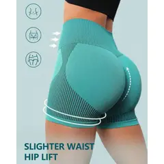 GENERICO - Short Biker Deportivo Gym Turquesa - Short Scrunch Ropa Gimnasio Mujer