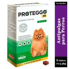 PROTEGGO - Antipulga Masticable 3M para Perros de 2 - 4.5 kg