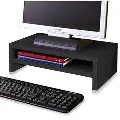 AMUEBLE - Base Soporte para monitores Gold negro Pedestal Repisa para monitores
