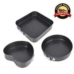 GENERICO - Set de molde para torta keke Pie 3 piezas antiadherentes