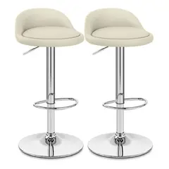 NOVAHUS - Set x 2 Bancos de Bar Altura Regulable Blanco