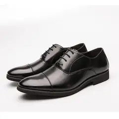 VATYERTY - Zapatos formales en punta de cuero PU para hombre