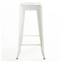 NOVAHUS - Set x 4 Bancos de Bar Metal Tolix Blanco