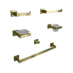 XM - SETS DE BAÑO 6PIEZAS DORADO CUADRADO 97707