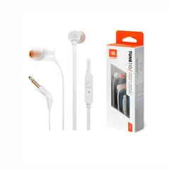 JBL - Audífonos T110 Pure Bass Sound 35mm con Micrófono Blanco