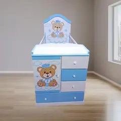 GENERICO - Cuna celeste osito bebé - multicuna