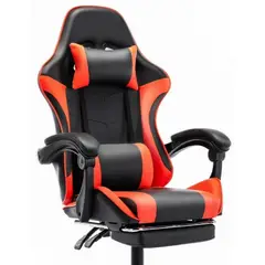 GENERICO - Silla Gamer Pro Negro con Rojo - Con Reposapies