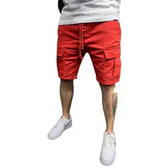 BLWOENS - Pantalones cortos masculinos para Hombre-Rojo