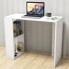 TU MESITA - ESCRITORIO MULTIUSOS CON ESTANTES MODERNO BLANCO