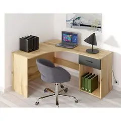 TU MESITA - ESCRITORIO ESQUINERO MORGAN 1 CAJÓN COLOR DUNA