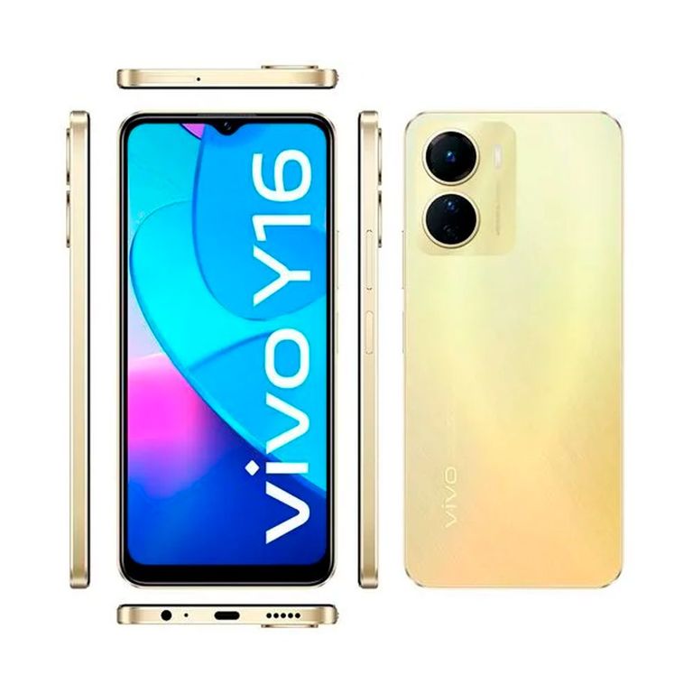 CELULAR Y16 128GB + 4GB DORADO LLOVIZNA.