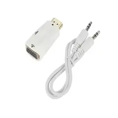 GENERICO - Adaptador de Cable HDMI a VGA Conector de 35mm Audio HD 1080P