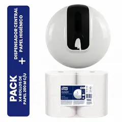EXORIAM - Dispensador + Paquete de papel Familia Tork Xtra1 de 4