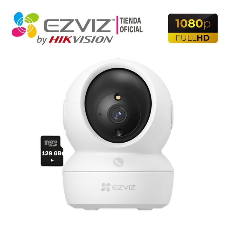 Cámara IP H6C PRO 1080P visión 360° Botón Llamada + SD128Gb