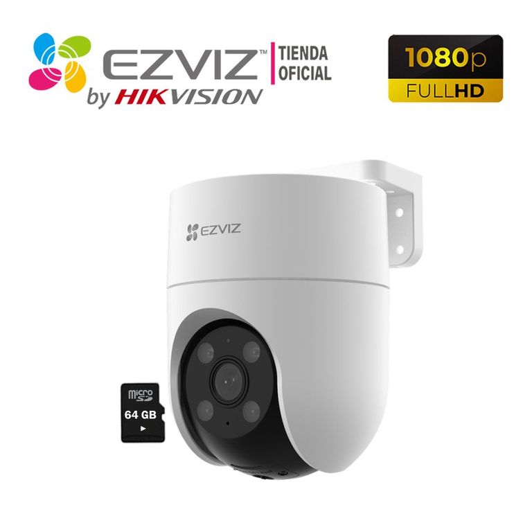 Cámara IP H8C Full Hd Wifi giro 360° + Micro SD 64GB