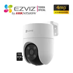 EZVIZ - Cámara IP Exterior H8C 4MP 2K 360° Tecnología IA + SD 64GB