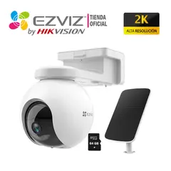 EZVIZ - Cámara IP Exterior CB8 2K 3MP con Panel Solar + SD 64GB