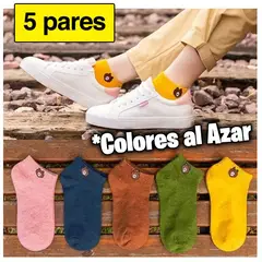GENERICO - Pack Medias Kawaii Mujer Osito Pack Niña X 5 Pares Taloneras