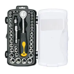 PRETUL - Juego de 39 herramientas con ratchet comfort grip