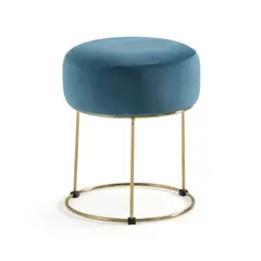 CENTRAL DECCO - Puff Bennett Lino 1 Puesto Patas Madera 44x45x45 Cm