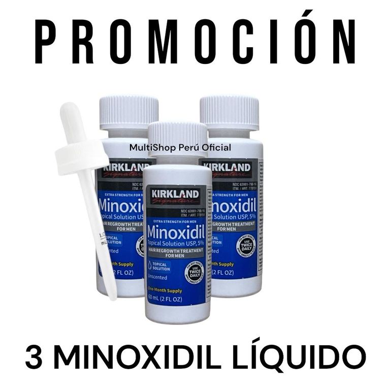 3 Minoxidil 5% 3X60Ml Anticaída + Gotero
