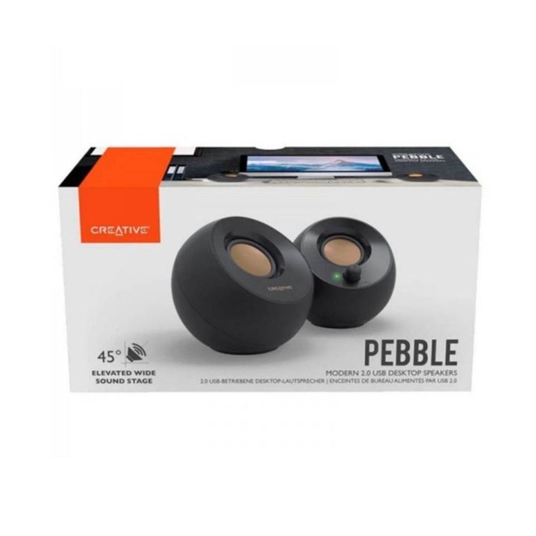 PARLANTE PEBBLE 2.0 4.4W 3.5MM USB-POWER NEGRO