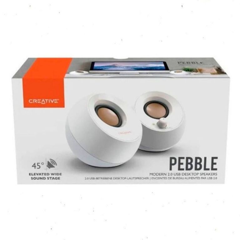 PARLANTE PEBBLE 2.0 4.4W 3.5MM USB-POWER BLANCO