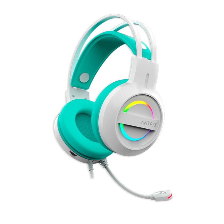 AURICULAR IRIS-W TURQUESA, 7.1 VIRTUAL SURROUND, USB, RAINBOW